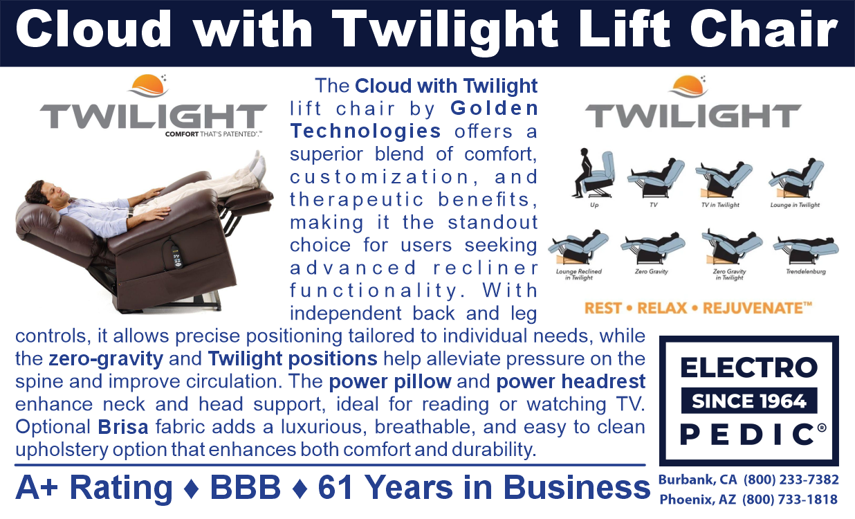 Los Angeles Golden Cloud with Twilight lift chair recliner